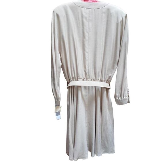 1970's NWT The Wilroy Traveller Dress. Tan A-line Button Down Vintage Size 20 - Picture 3 of 6